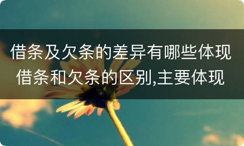借条及欠条的差异有哪些体现 借条和欠条的区别,主要体现在哪些方面?