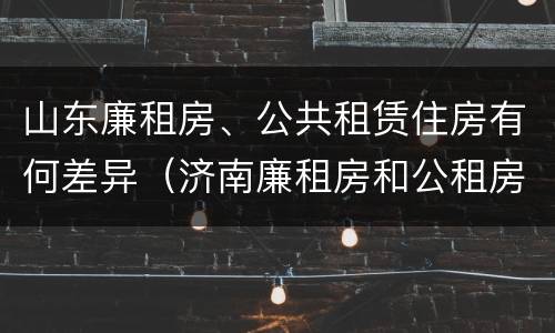 山东廉租房、公共租赁住房有何差异（济南廉租房和公租房的区别）