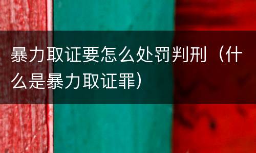 暴力取证要怎么处罚判刑（什么是暴力取证罪）