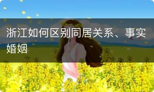 浙江如何区别同居关系、事实婚姻