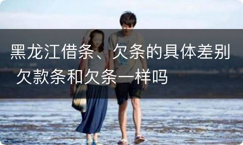黑龙江借条、欠条的具体差别 欠款条和欠条一样吗