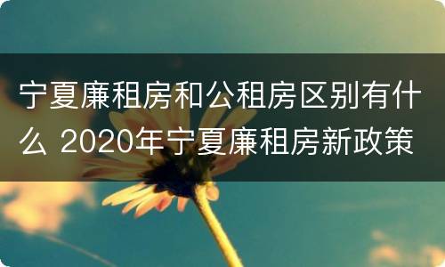 宁夏廉租房和公租房区别有什么 2020年宁夏廉租房新政策