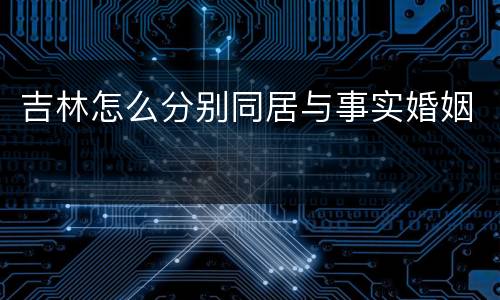 吉林怎么分别同居与事实婚姻