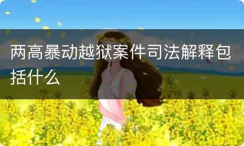 两高暴动越狱案件司法解释包括什么