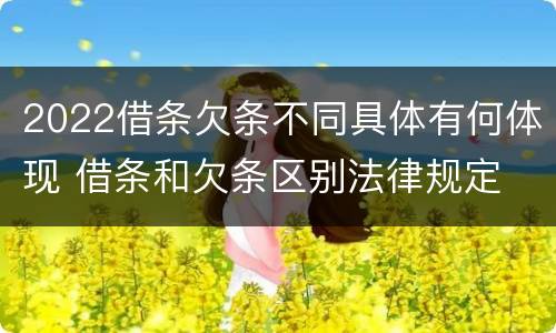 2022借条欠条不同具体有何体现 借条和欠条区别法律规定