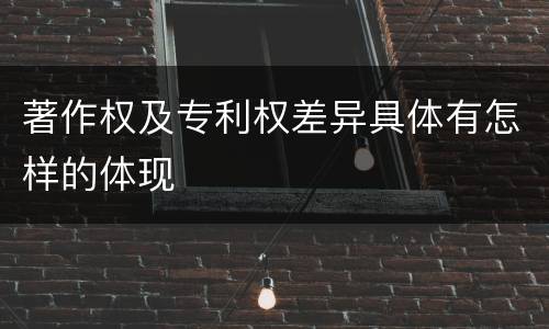 著作权及专利权差异具体有怎样的体现