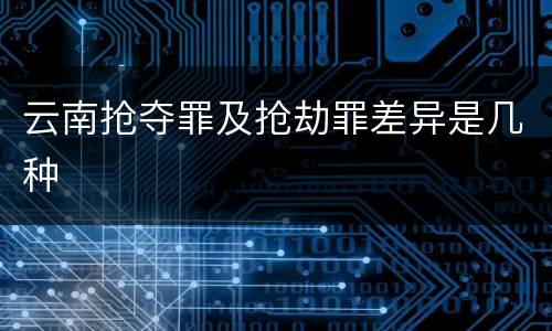 云南抢夺罪及抢劫罪差异是几种