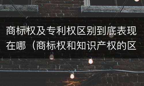 商标权及专利权区别到底表现在哪（商标权和知识产权的区别）