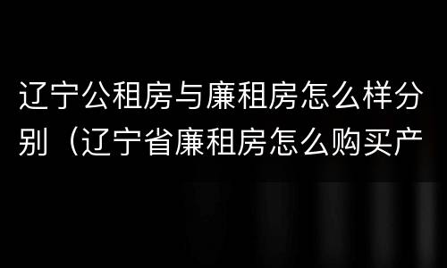 辽宁公租房与廉租房怎么样分别（辽宁省廉租房怎么购买产权）