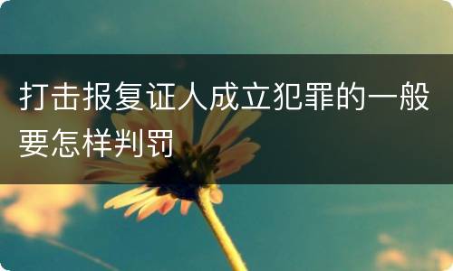 打击报复证人成立犯罪的一般要怎样判罚