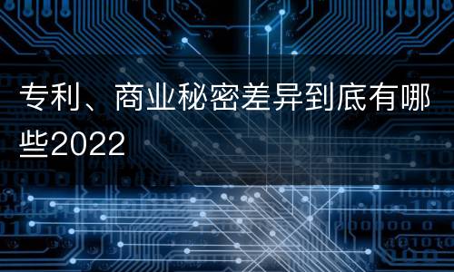 专利、商业秘密差异到底有哪些2022