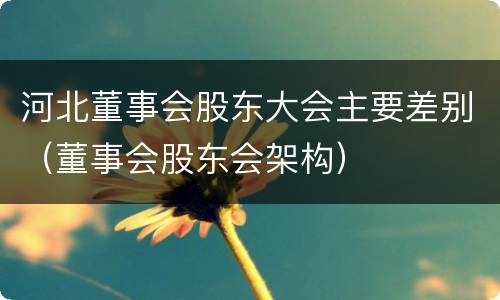 河北董事会股东大会主要差别（董事会股东会架构）