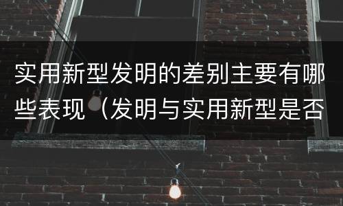 实用新型发明的差别主要有哪些表现（发明与实用新型是否具有实用性）