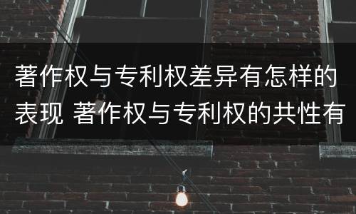 著作权与专利权差异有怎样的表现 著作权与专利权的共性有