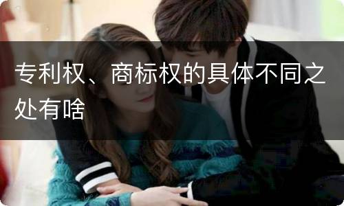 专利权、商标权的具体不同之处有啥
