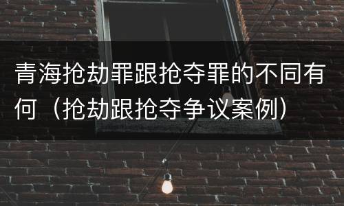 青海抢劫罪跟抢夺罪的不同有何（抢劫跟抢夺争议案例）