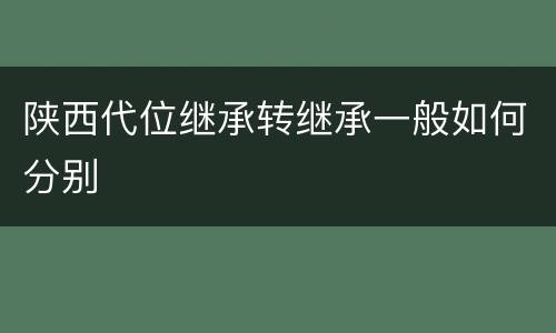 陕西代位继承转继承一般如何分别