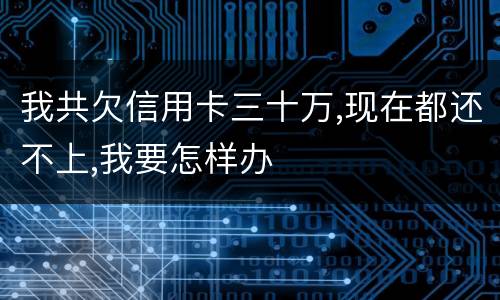 我共欠信用卡三十万,现在都还不上,我要怎样办