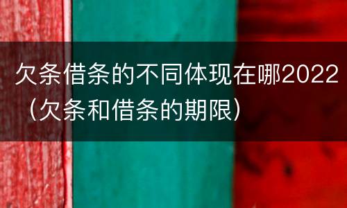 欠条借条的不同体现在哪2022（欠条和借条的期限）