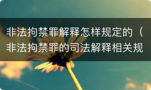 非法拘禁罪解释怎样规定的（非法拘禁罪的司法解释相关规定）