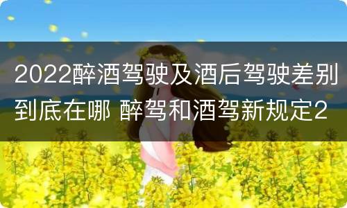2022醉酒驾驶及酒后驾驶差别到底在哪 醉驾和酒驾新规定2020标准处罚