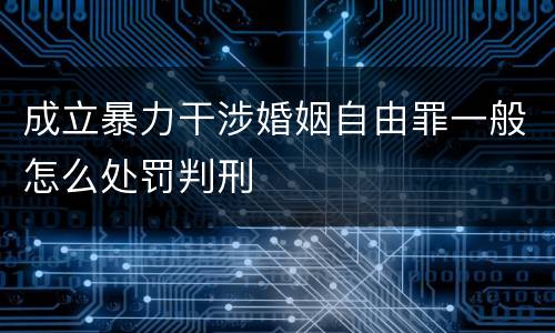 成立暴力干涉婚姻自由罪一般怎么处罚判刑