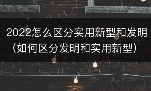 2022怎么区分实用新型和发明（如何区分发明和实用新型）