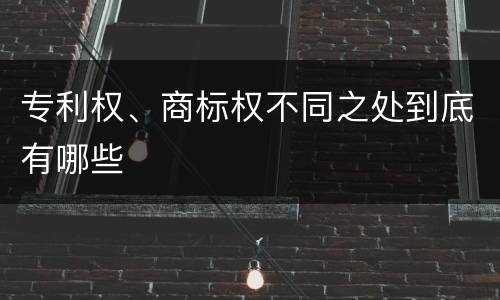 专利权、商标权不同之处到底有哪些