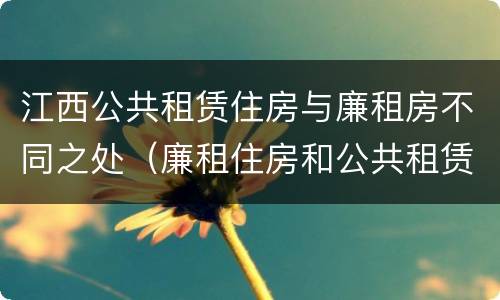 江西公共租赁住房与廉租房不同之处（廉租住房和公共租赁住房的区别和联系）