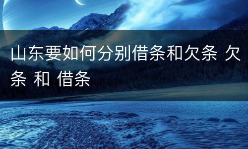 山东要如何分别借条和欠条 欠条 和 借条