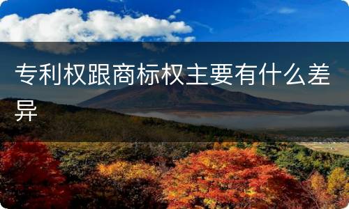专利权跟商标权主要有什么差异