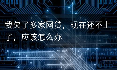我欠了多家网贷，现在还不上了，应该怎么办