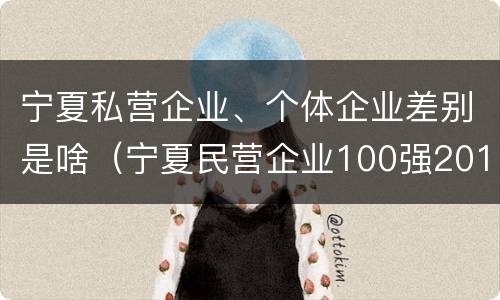 宁夏私营企业、个体企业差别是啥（宁夏民营企业100强2019）