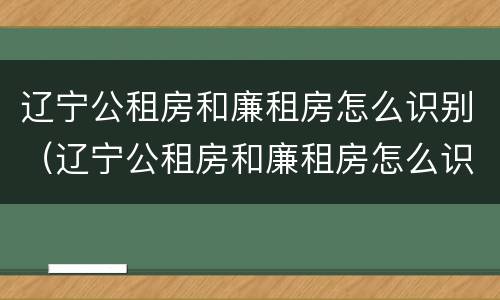 辽宁公租房和廉租房怎么识别（辽宁公租房和廉租房怎么识别出来的）
