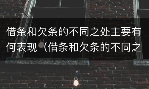 借条和欠条的不同之处主要有何表现（借条和欠条的不同之处主要有何表现和作用）