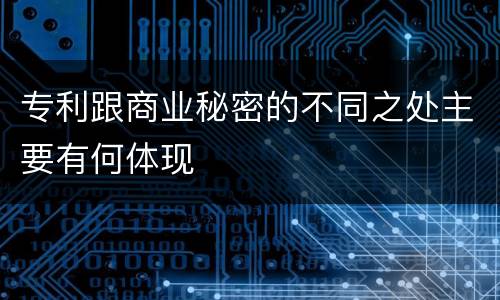 专利跟商业秘密的不同之处主要有何体现