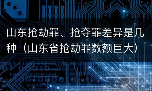 山东抢劫罪、抢夺罪差异是几种（山东省抢劫罪数额巨大）