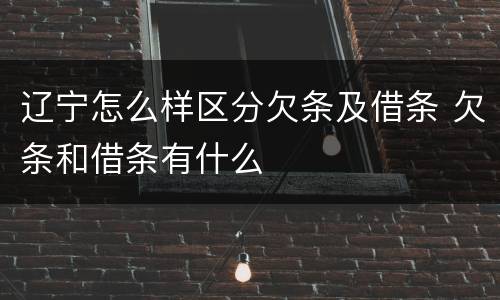 辽宁怎么样区分欠条及借条 欠条和借条有什么