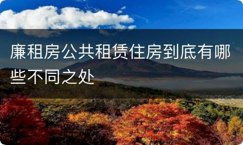 廉租房公共租赁住房到底有哪些不同之处