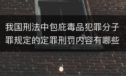 我国刑法中包庇毒品犯罪分子罪规定的定罪刑罚内容有哪些