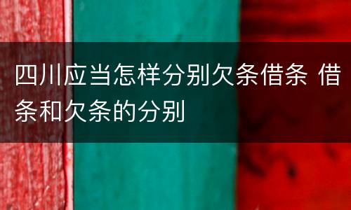 四川应当怎样分别欠条借条 借条和欠条的分别