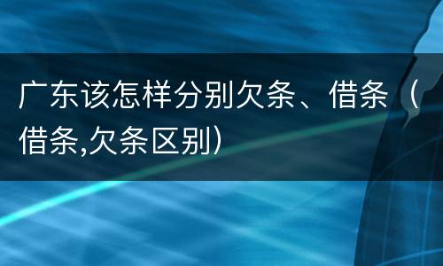 广东该怎样分别欠条、借条（借条,欠条区别）