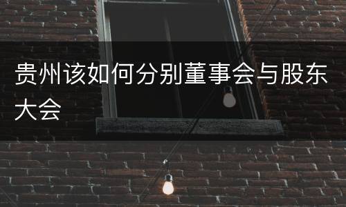 贵州该如何分别董事会与股东大会