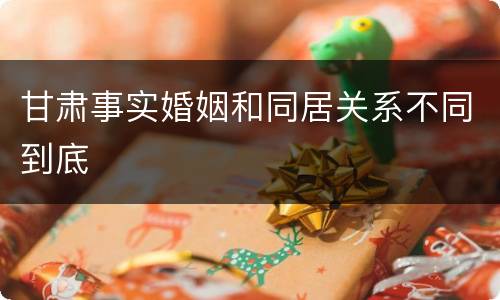甘肃事实婚姻和同居关系不同到底