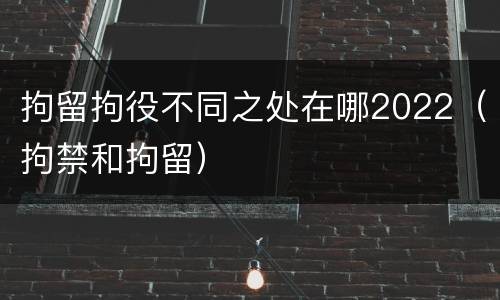 拘留拘役不同之处在哪2022（拘禁和拘留）