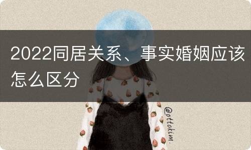 2022同居关系、事实婚姻应该怎么区分