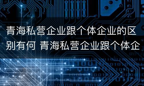 青海私营企业跟个体企业的区别有何 青海私营企业跟个体企业的区别有何联系