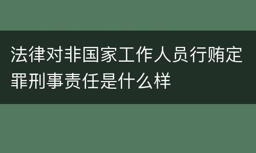 法律对非国家工作人员行贿定罪刑事责任是什么样