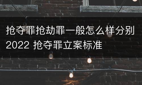 抢夺罪抢劫罪一般怎么样分别2022 抢夺罪立案标准