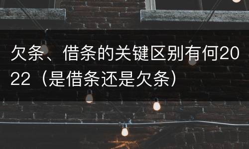 欠条、借条的关键区别有何2022（是借条还是欠条）